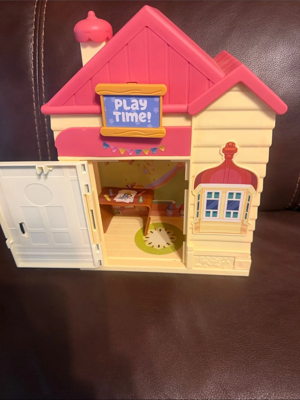 Play Time Foldable Playhouse Toy - Pink & Cream Pretend Play Set